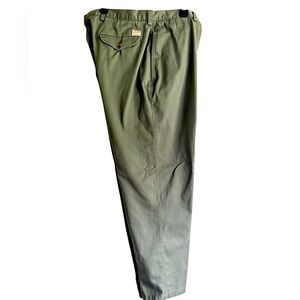 Men’s Bugle Boy Original Dark Green Khaki Pants 38 x 33 100% Cotton EUC